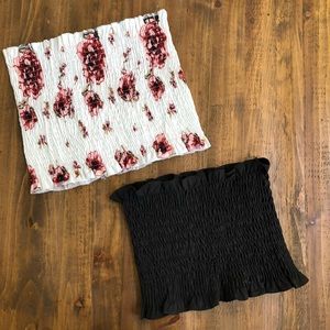 Two different colored tube tops